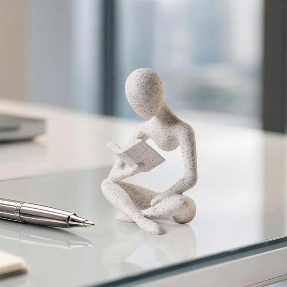 Mini Reader Sculpture Ornament Minimalist Reading Figure Ornament Bookshelf Decor