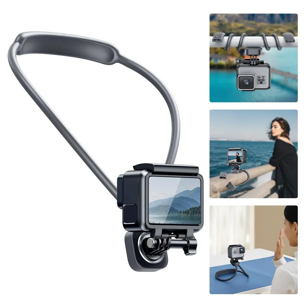 Eary Action Camera Necklace Chest Strap Neck Phone Holder Mount For POV Shots Vlog Recording Selfie Compatible With GoPro DJI