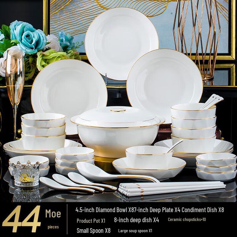 Nordic Gold Rim Ceramic Dinnerware Set