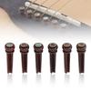 6 Pcs Cocobolo Acoustic Guitar Bridge Pins with Abalone Dot Inlay Replacement Parts