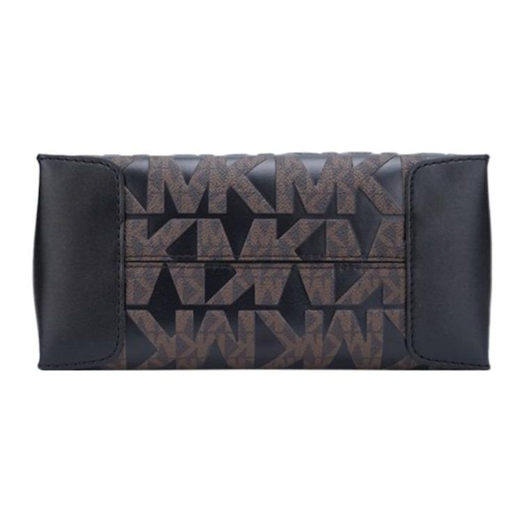Michael Kors Классическая сумка-кроссбоди с принтом-монограммой, элегантная кожаная маленькая квадратная сумка для свиданий, женская сумка на плечо, коричнево-черная 35F1GM9M2B-BROWN/BLACK