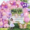 Purple Balloon Birthday Gold Butterfly Wreath Decoration Lady Girl Baby Party Birthday Party Wedding