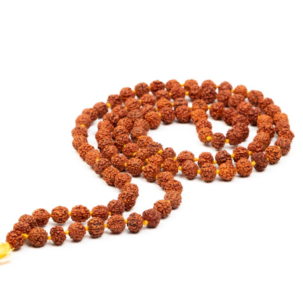 7 мм Священная Рудракша Мала|Аутентичные Четки для Медитации для Духовной Молитвы, Йоги и Положительной Энергии| Джапа-мала из Настоящих Семян Рудракши
