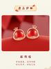 925 silver red agate earrings for women with a high-end feel, 2025 new model, born in the Year of the Snake, featuring rice earrings and earrings