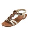 Ethnic Wedge Sandals Bohemian Beaded Beach Shoes Non-slip Roman Shoes