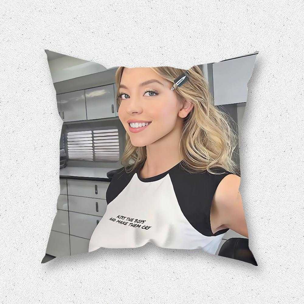 Актриса Сидни С-Суини Наволочка Для Дома Спальни Комнаты Украшения Гостиной Дивана Подушка Чехол Подходящий