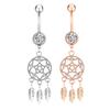 Three-Leaf Dream Catcher Zircon Belly Ring Jewelry