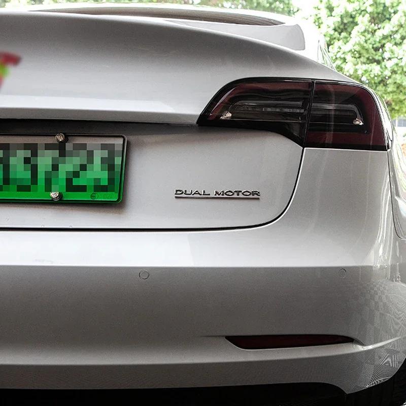 Двухмоторный значок-эмблема в стиле SpaceX для Tesla Model 3 Y S X, 3D Металлический сплав цинка CNSJW6, Наклейка на задний багажник, Аксессуар для экстерьера автомобиля R4W