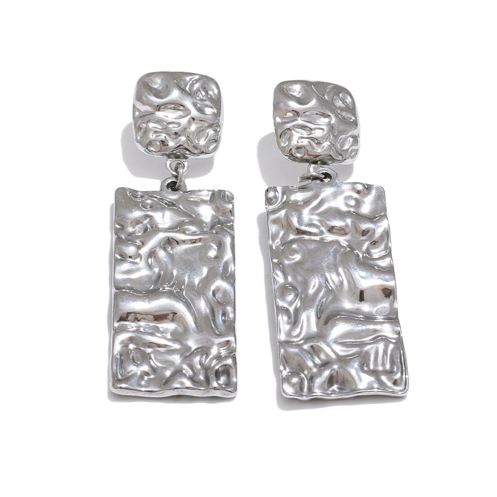 Eetit Серьги-подвески из нержавеющей стали с металлическим молотком в форме прямоугольника, предотвращающие аллергию, повседневные ювелирные изделия из нержавеющей стали в подарок