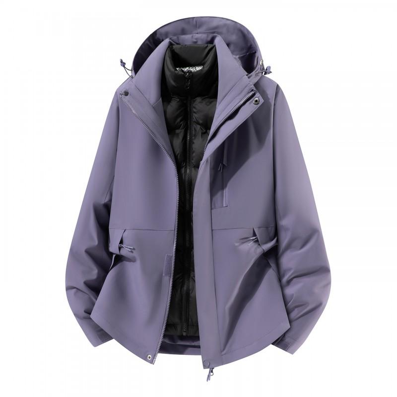 Mens Womens 3-in-1 Waterproof Windproof Hiking Jacket With Fleece Liner Outdoor Trekking Camping Fall Winter