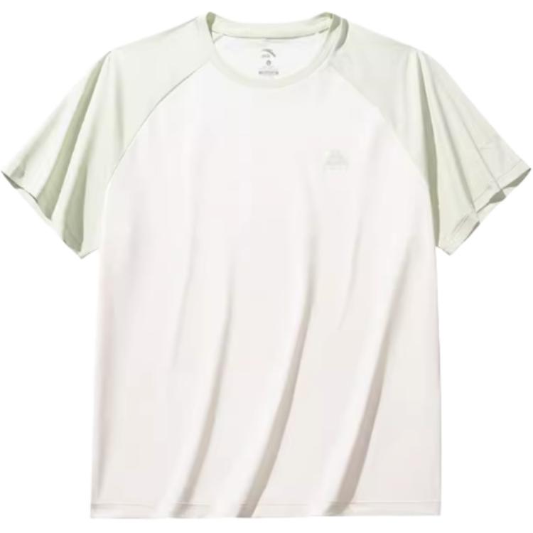 Anta Женская спортивная футболка из серии Outdoor, повседневная, простая, с круглым вырезом, с коротким рукавом, цвет юка-зеленый, тепло-нефритово-белый 962526101-1
