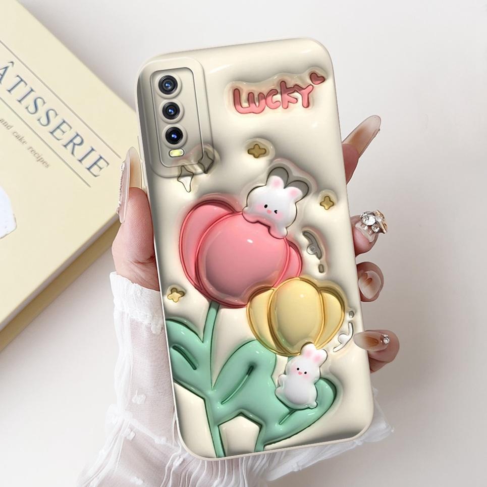 For Vivo V2027 V2028 V2029 Back Cover Vivo Y11S Y12s Y12a Y20 Y20s Y20i Case Girly Fashion Funda Soft Liquid Silicone Bumper