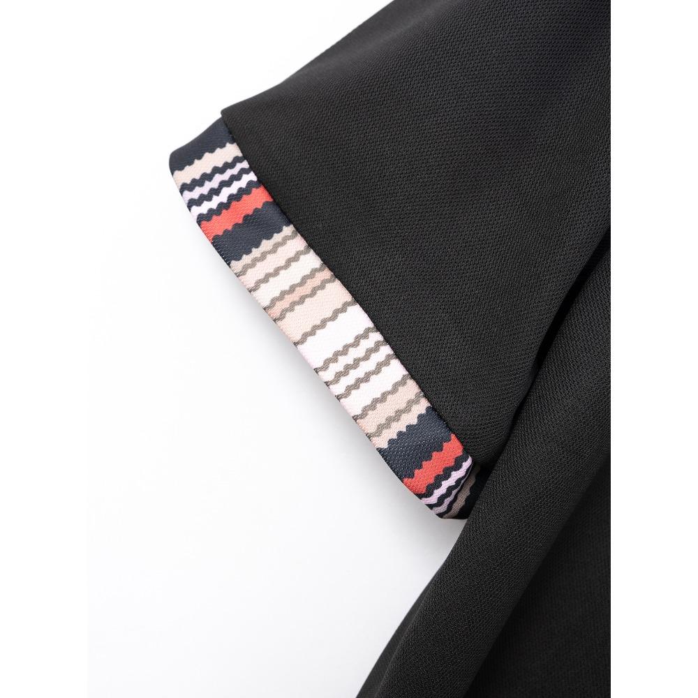 Мужская повседневная футболка поло с полосатыми пуговицами