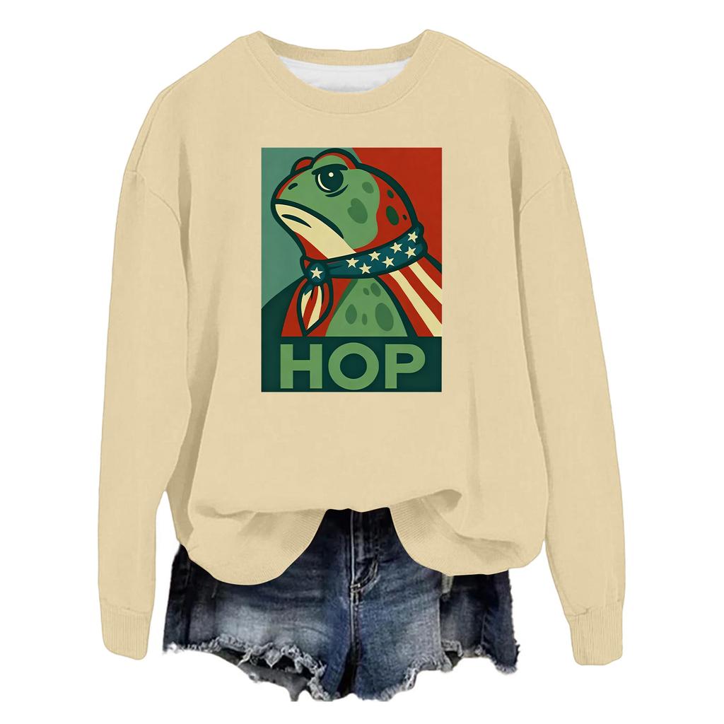 Women's Fashion Casual Long Sleeve Loose Printed Sweatshirt