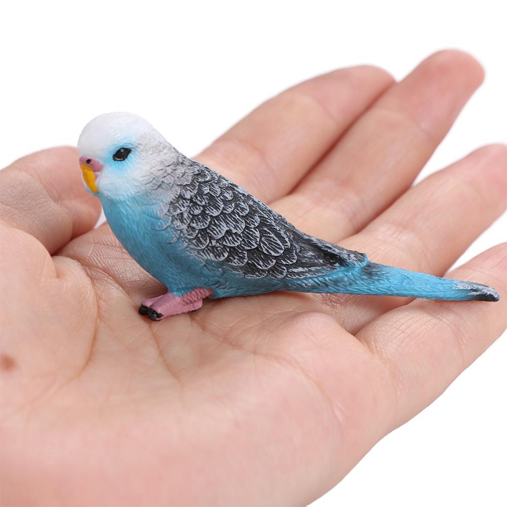Miniatures Bird Figurines Educational Parrot Ornament Animal Sculpture Budgerigar Toy Tabletop