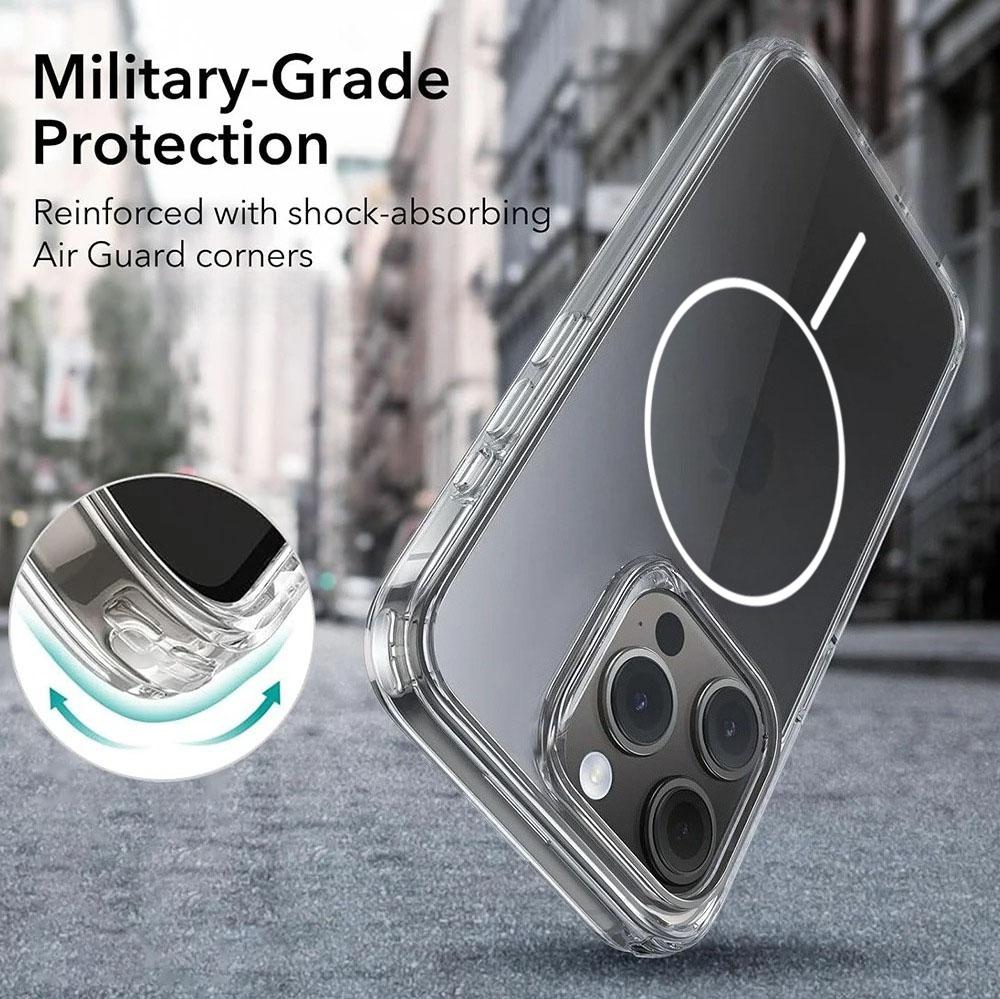 Роскошный тонкий чехол с магнитной беспроводной зарядкой Magsafe для iPhone 16 15 14 Pro Max 13 12 Mini 11 16e Plus Прозрачная задняя крышка