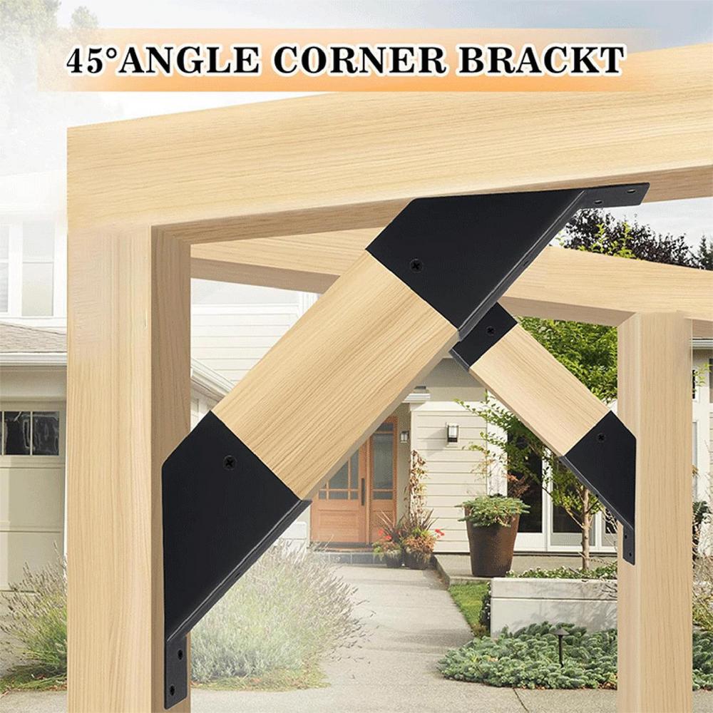 Pergola Connector Brace 45 Degree Pergola Brackets Angle Support Bracket Heavy Duty Shelf Bracket With Screws Connector Brace