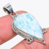 Natural Republic Larimar Gemstone 925 Solid Sterling Silver Pendant 1.75" W9a41