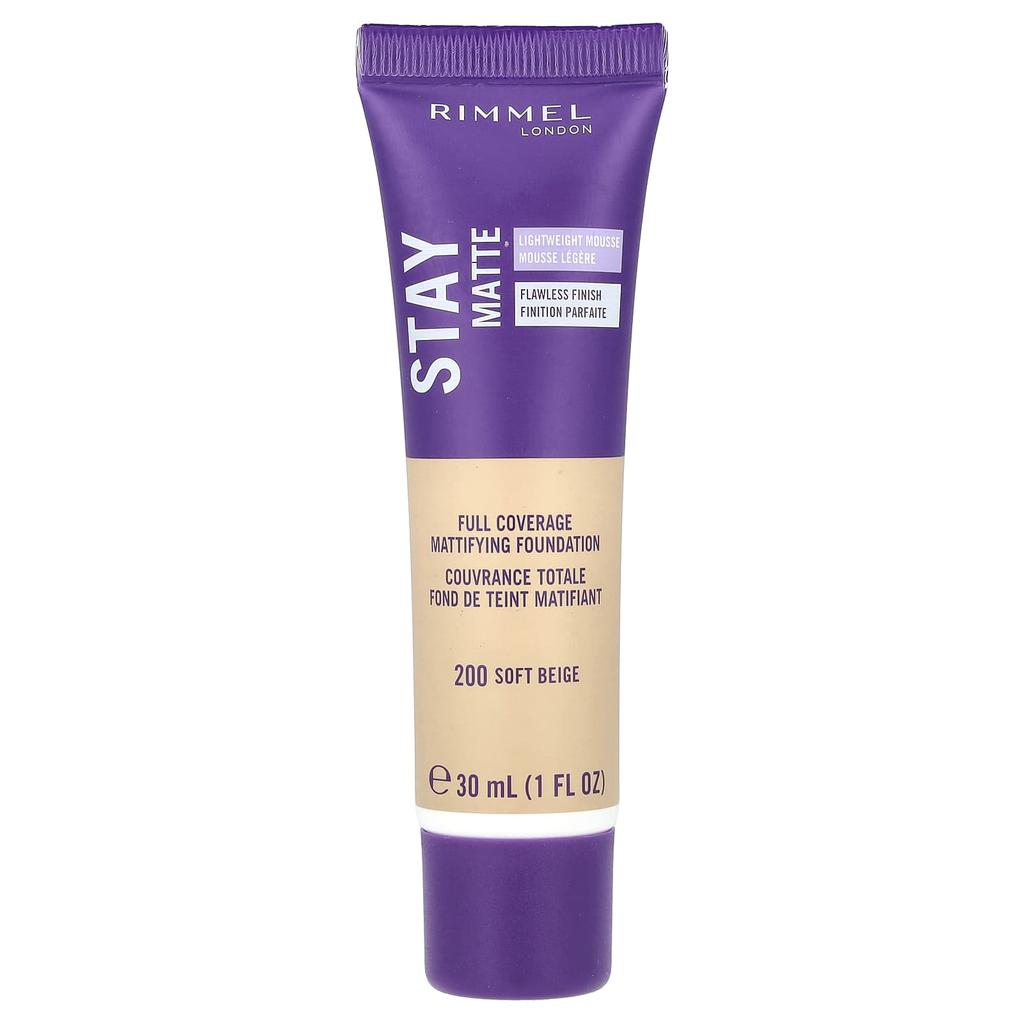 Stay Matte, Full Coverage Mattifying Foundation, 200 Soft Beige, 30Ml(1Fl Oz)
