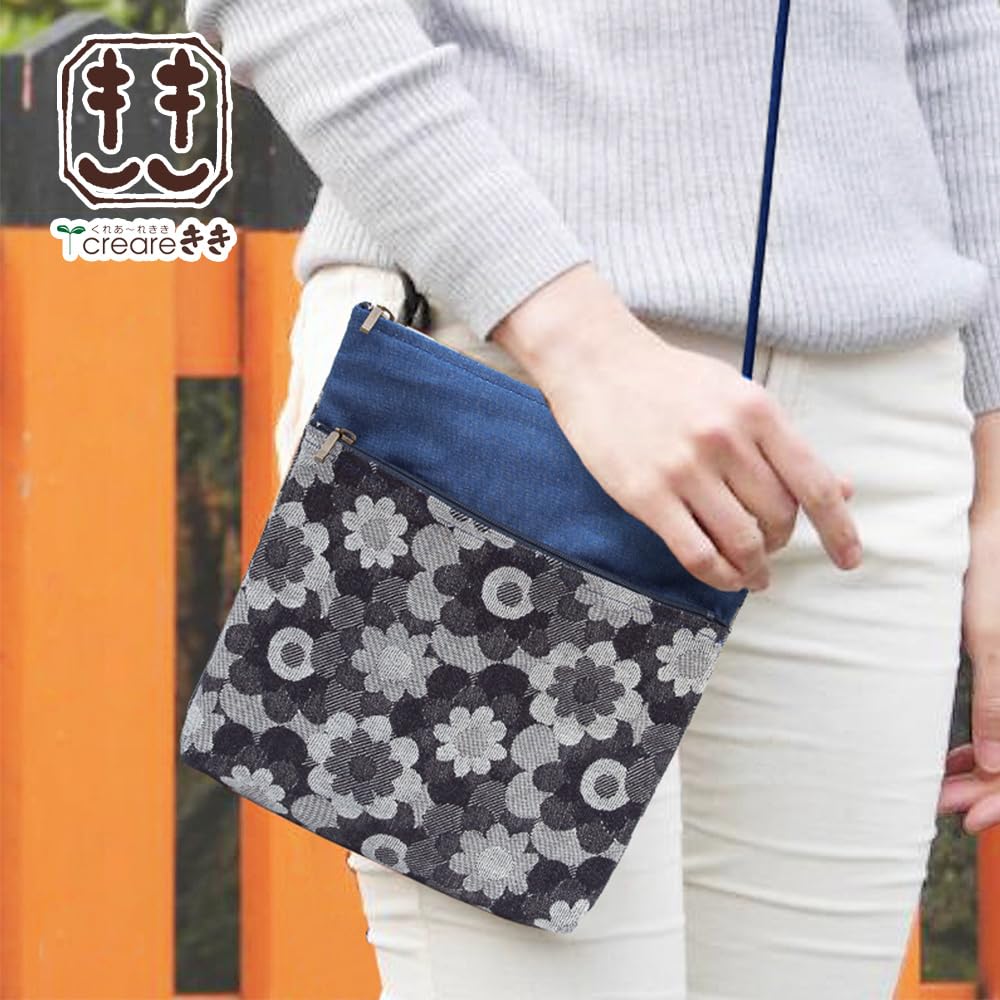 Сделано в Окаяме Легкая Мини 2 [creare KIKI] Женская Пошет, Кроссбоди, Маленькая, Легкая, Япония, Деним, На плечо, Молнии, День матери, Мама,