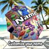 Custom Name Personalized Game Rainbow Friends Print Umbrella, Auto Open Close, 8‑Rib Sturdy Frame, Commute Camping Hiking Use, Birthday Gift