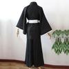 Anime Bleach Kurosaki Ichigo Cosplay Costume Adult Women / Men Outfits Black Kimono Batwing Coat Top Black Pant Belt Halloween Set