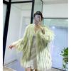 The Same Style As The Internet Celebrity's Dreamy Galaxy Winter New Patchwork Fur Coat for Women with Fox Fur and Raccoon Fur Braiding