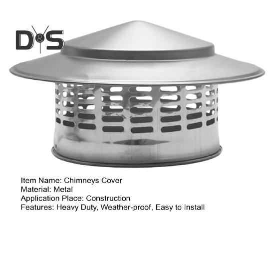 Round Chimneys Cover with Mesh Screen Tapered Top Metal Chimneys Cover Weather-proof Outside Roof Cone Top Fireplace Exhaust Rain Cover