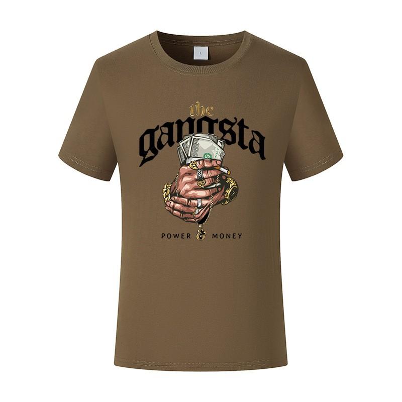 Men's Printed Youth Pure Cotton Couple Short-sleeved T-shirt Summer Comfortable and Breathable Round-neck Clothing