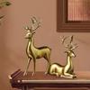 2Pcs Reindeer Statues Figurines Decorative European Elk Couple Sculptures for Party Mantle Cafe