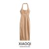 Fashion Style 2024 Summer New Arrival Female Silm Back Slit Mid Length Long Length Hanging Collar Dress 2180309704