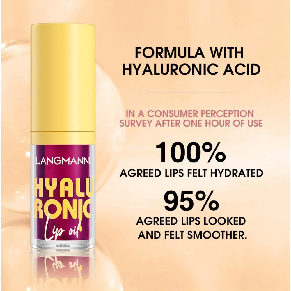 LANGMANNI 6 цветов прозрачный бальзам для губ с гиалуроновой кислотой блестящая водная увлажняющая помада пухлый светлый тон бальзам для губ