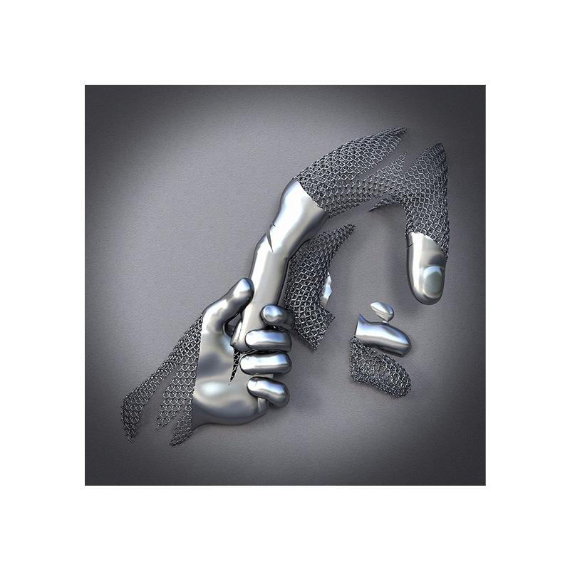 3D Visual Gold Silver Metal Figure Art Statue Canvas Painting Romantic Abstract Posters and Prints Wall Pictures Modern Home Decor for Living Room