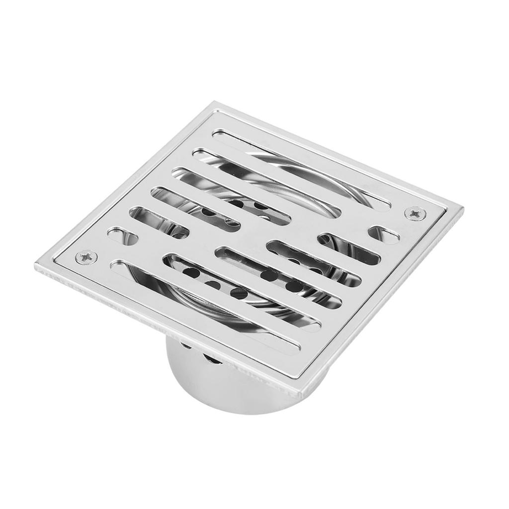 Stainless Steel Square AntiOdor Bathroom Floor Drain Waste Gate Shower Drainer Large Caliber