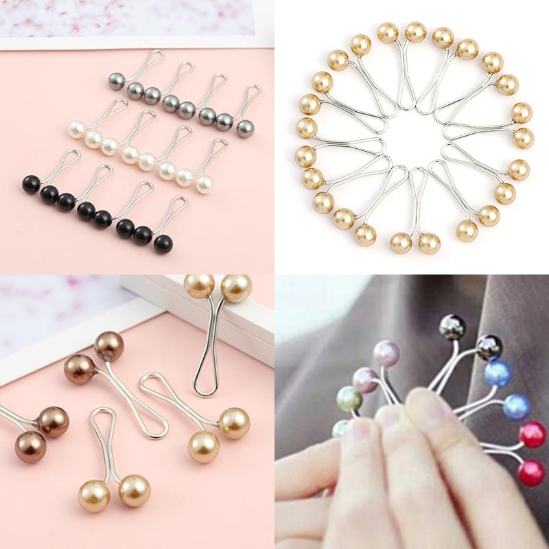 12pcs/lot Anti Slip Brooch Headscarf Shawl Scarf Lady Muslim Fixed Pins Scarf Hijab Clips Pearl Stylish Brooch for Women