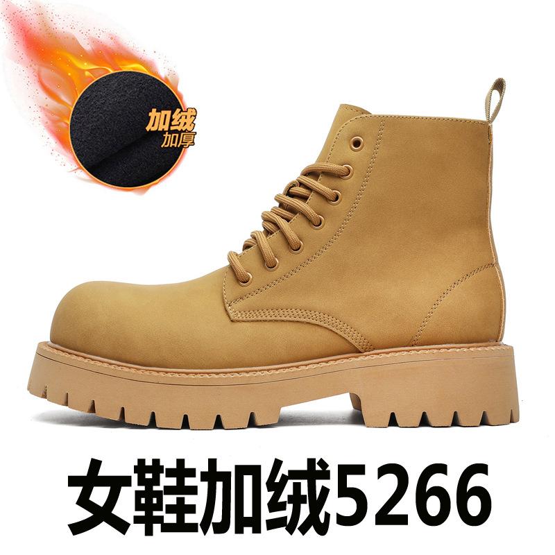 Ботинки Chelsea Martin в британском стиле, увеличивающие высоту локомотивных сапог, осенне-зимние высокие бархатные зимние сапоги на толстой подошве 8266-J