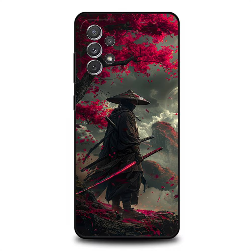 Японский Бусидо Самурай Чехол для Телефона Для Samsung S 25,24,23,22,30,21,10,9,Ultra,Plus,Lite,FE,4,5G Черный Мягкий Чехол