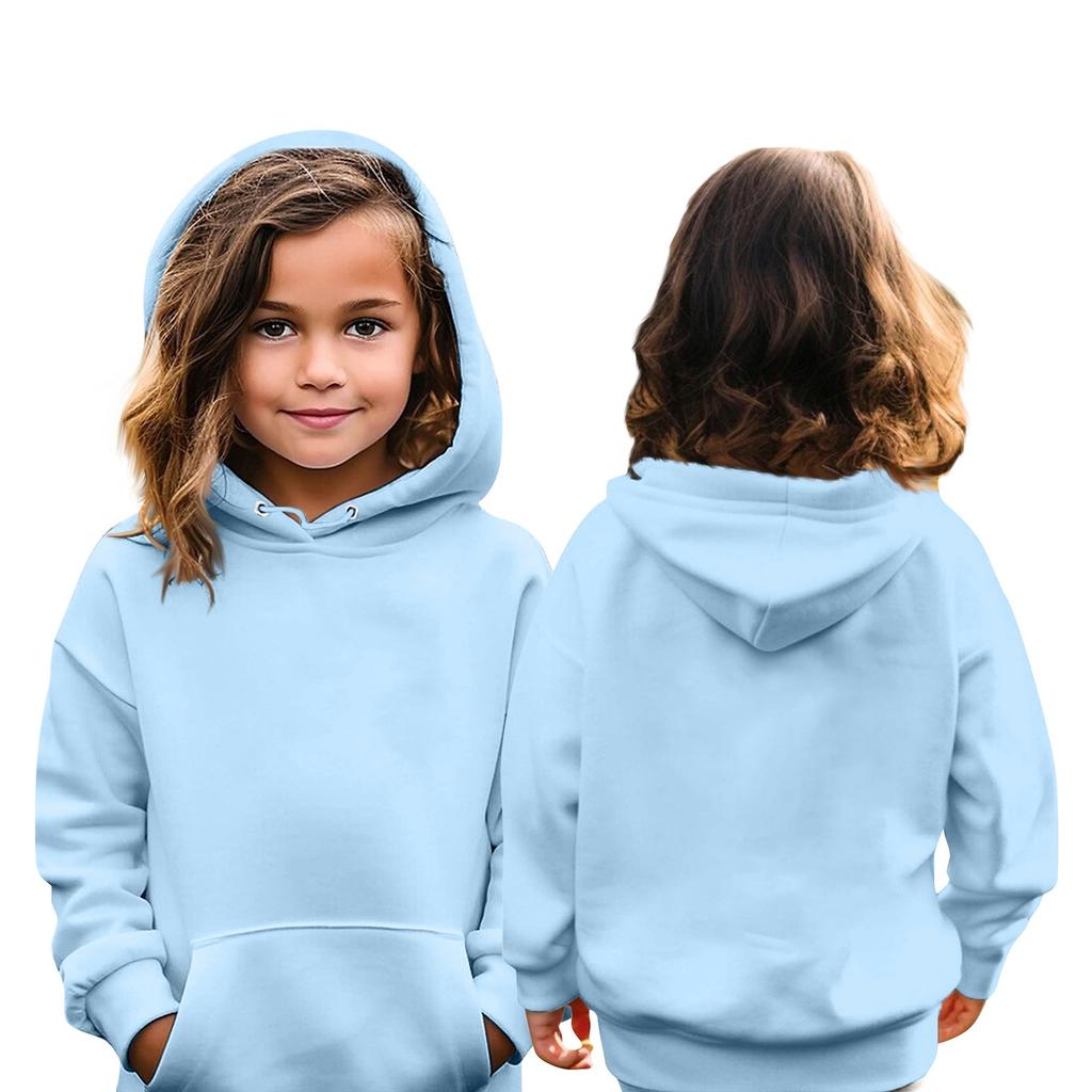 Children's Hoodies Loose Soild Hooded Sports Shirt Fashionable Sports Shirt