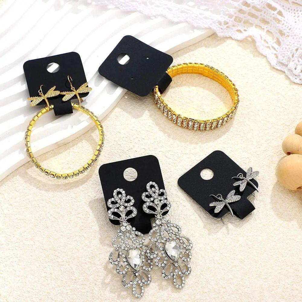 50pcs Hanging Jewelry Cardboard Self-Adhesive Jewelry Packaging Supplies Accessories