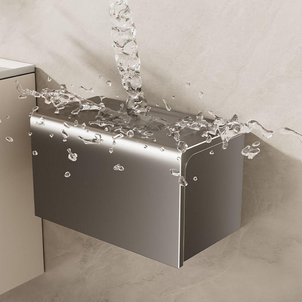 Waterproof Roll Paper Storage Rack Punch-Free Paper Towel Holder Bathroom Accessories