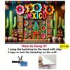 One 2D flat surface, Mexican decoration, polyester photographic 2D flat background fabric flagDJH