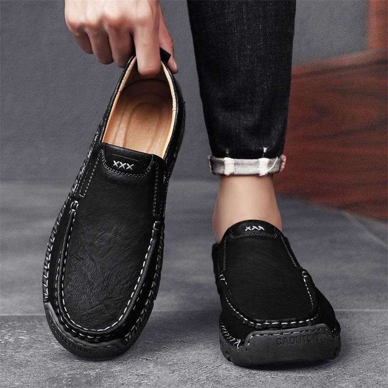 Winter/fall Men's Shoes Men's Light Comfortable Breathable Walking Flat Men Shoes Large Men's Leather Shoes