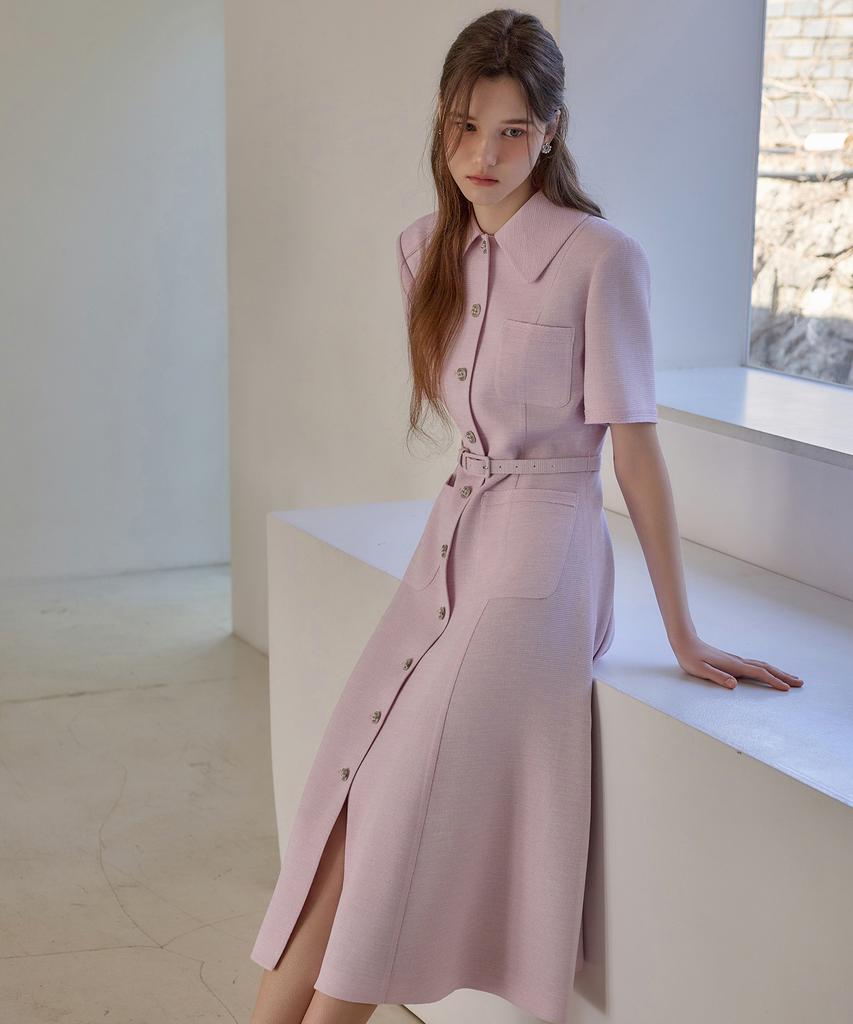Julie And Kara 26Ss Calla133 Shebigins Maya Tweed Dress Lavender