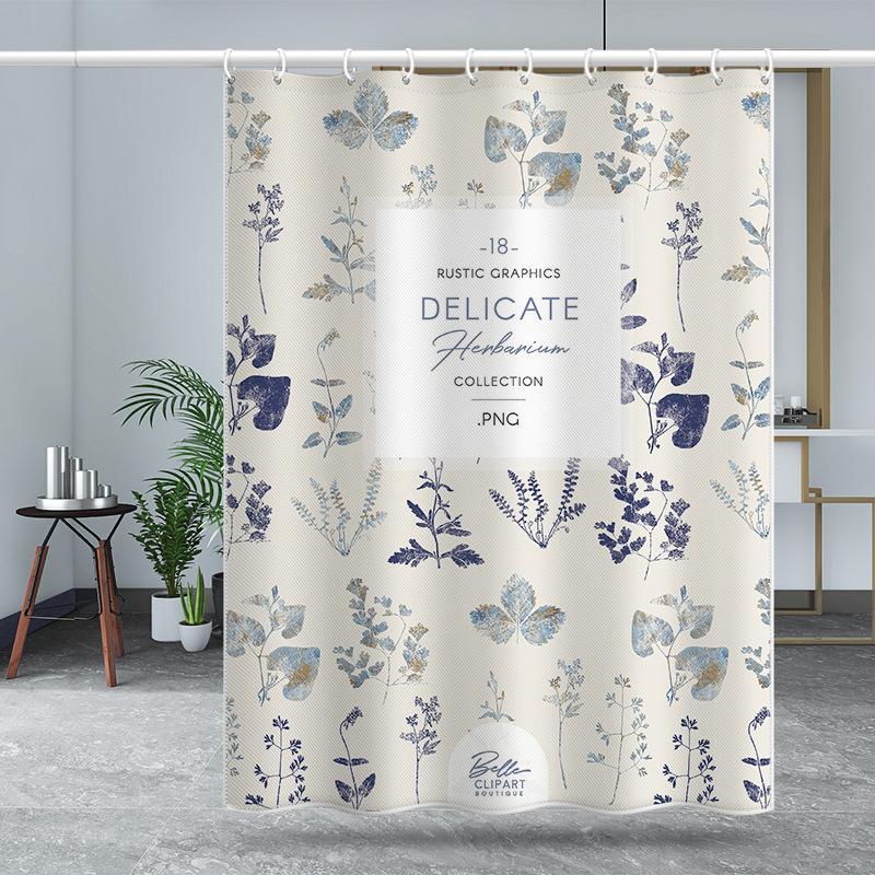 Bathroom Thickened Waterproof Curtain Mildew Proof Shower Curtain Shower Partition Curtain Shower Curtain Bathroom Curtain Free Perforation