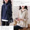 Hooded Long Sleeve Pullover Top with Contrast Brushed Loose Casual Plus Sizes Perfect for and Winter [CCGGOWMM] Women's Pattern, Fleece,