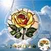2D Flat, 1Set 83pcs Yellow Rose Flower Acrylic Garden SunCatcher Puzzle, 18.8cm Irregular Garden Sunlight Catcher Puzzle, Summer Window Hanging Orname