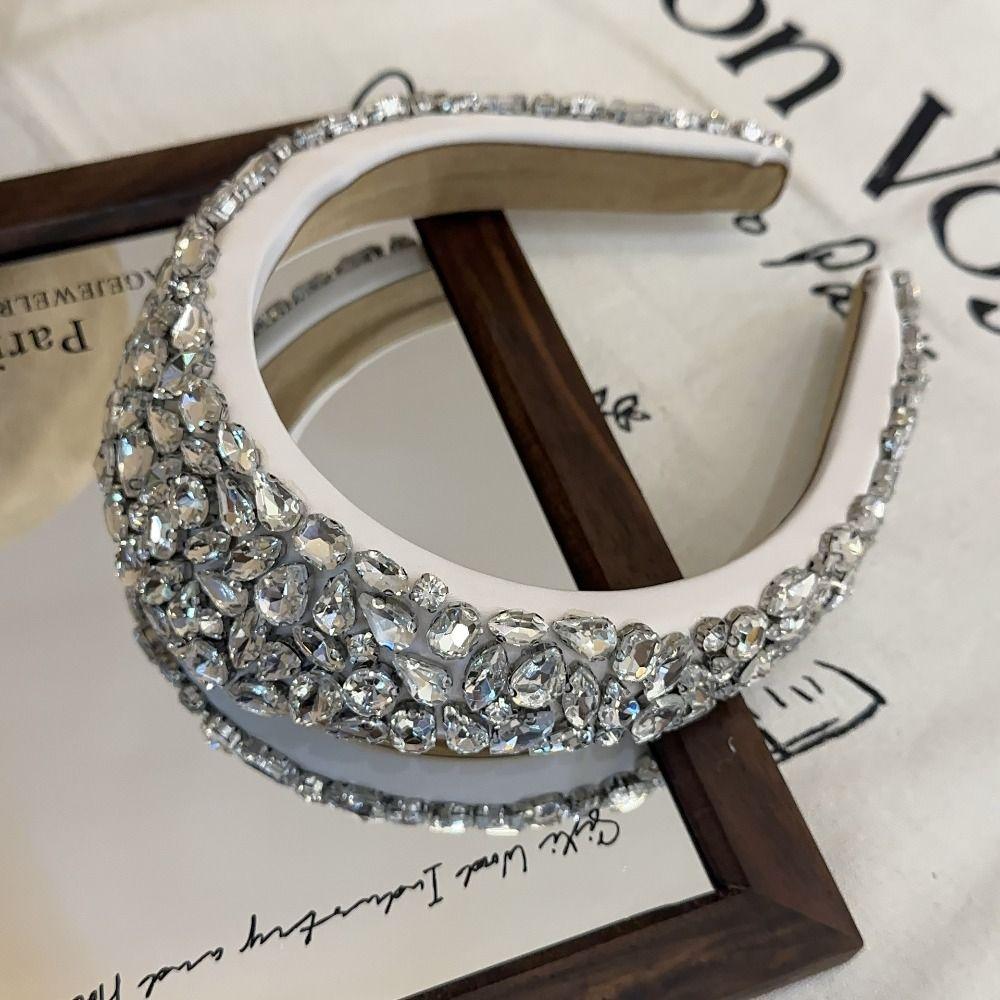 Черная Кристаллическая Каменная Повязка на Голову Со Стразами Мягкая Повязка с Алмазами для Умывания Лица