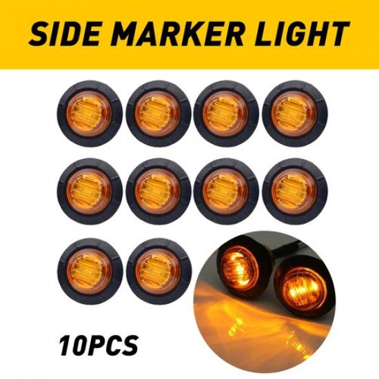 10 Pcs 12v Orange Amber Led Side Marker Indicators Lights Truck Trailer Bus UK