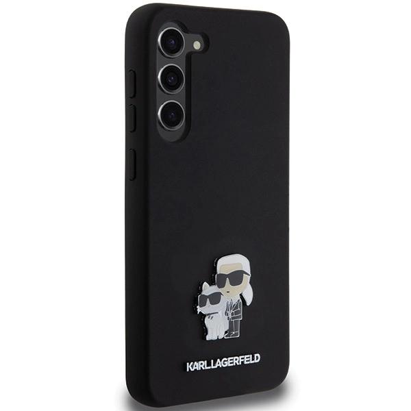 Karl Lagerfeld Силиконовый чехол Karl&Choupette Metal Pin для Samsung Galaxy S24+ - черный