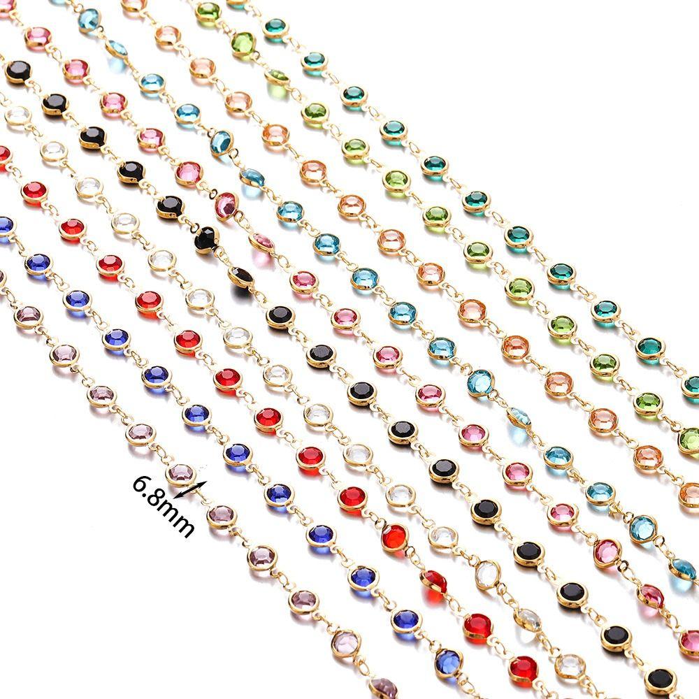 Shiny Necklace Chain Crystal Beads Beaded Making 1Meter Crystal Beads Chains